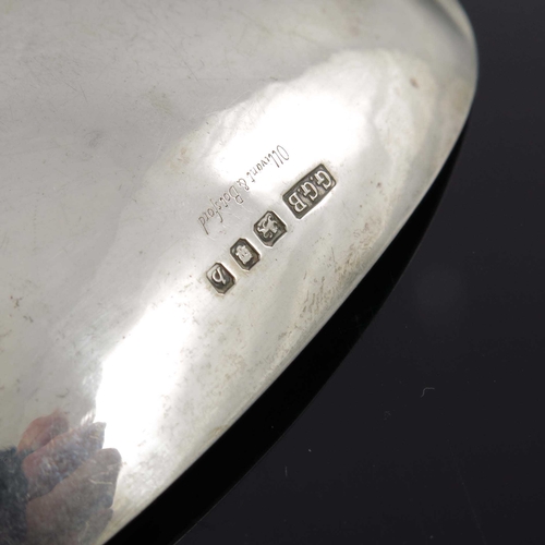 270 - Geoffrey G Bellamy, silver rocker dish, inscribed facsimile signature and retailer, London 1957, 10c... 