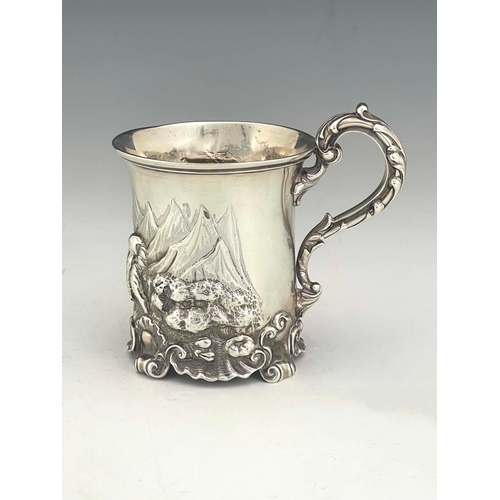 66 - An early Victorian silver fairy tale christening mug, Charles Reily and George Storer, London 1838, ... 