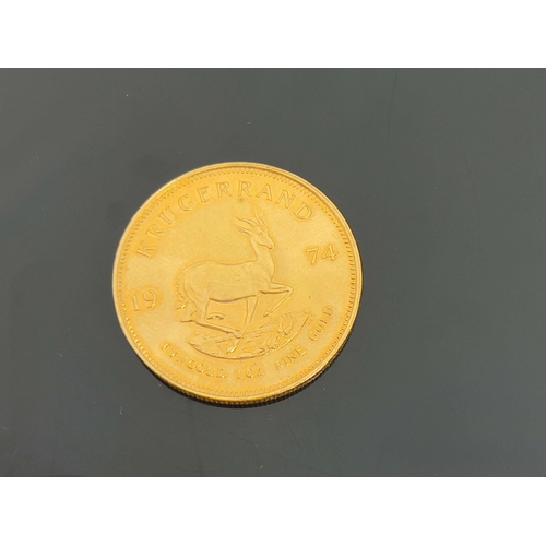 326 - South Africa, 22ct gold Krugerrand 1974, obv. Paul Kruger bust left, rev. Springbok, 34.1g