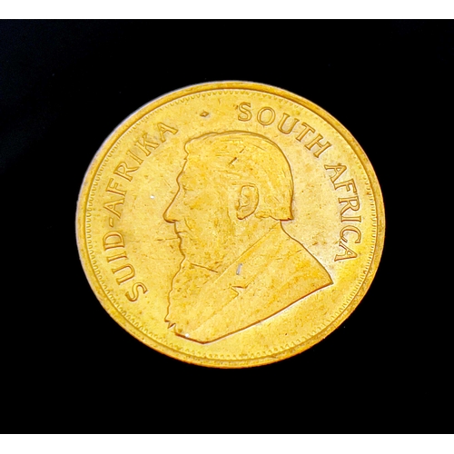 332 - South Africa, 22ct gold Krugerrand 1975, obv. Paul Kruger bust left, rev. Springbok, 34.1g