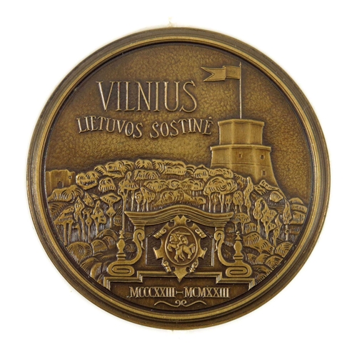 347 - A commemorative bronze medal for the 600th anniversary of the founding of the Lithuanian capital cit... 