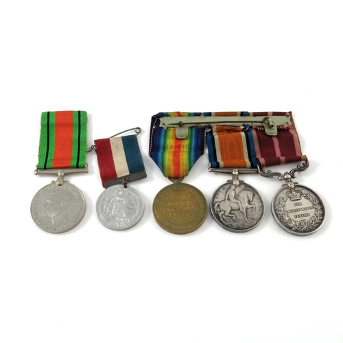 351 - First World War Medal group, awarded to Private W.F. Thompson Northamptonshire Regiment and Labour C... 