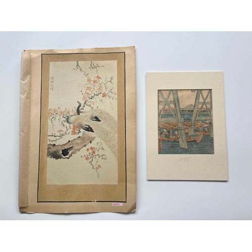 417 - Japanese woodcut prints, a collection of assorted colour woodcut prints, to include works after Hiro... 