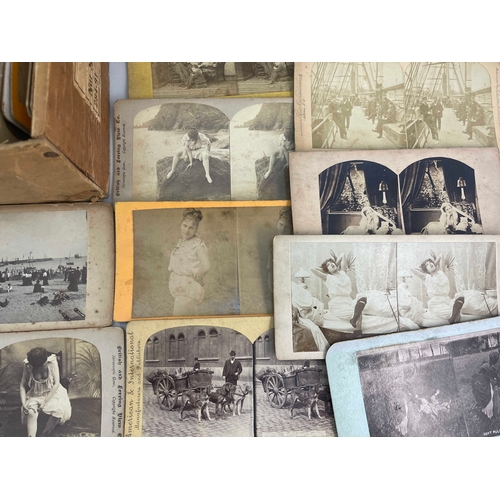 459 - A large collection of assorted 19th Century stereoscopic slides, to briefly include Underwood & Unde... 