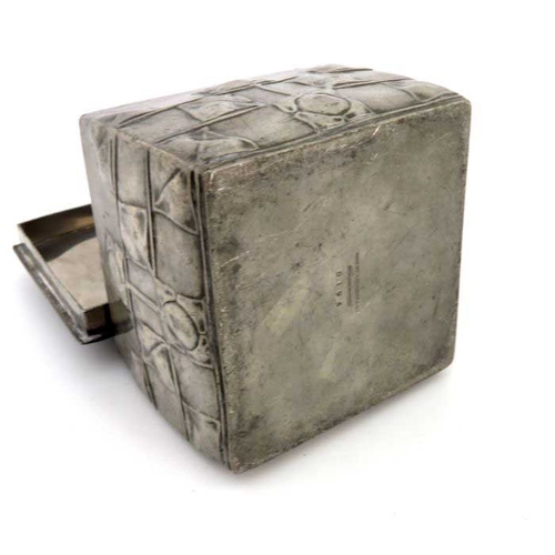 502 - Archibald Knox for Liberty and Co., a Tudric Pewter Arts and Crafts biscuit barrel, model 0194, bowe... 