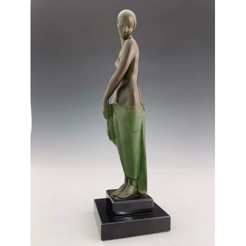 526 - Pierre Le Faguays for Le Verrier, Ondine, an Art Deco patinated art metal figure, circa 1925, modell... 