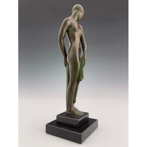 526 - Pierre Le Faguays for Le Verrier, Ondine, an Art Deco patinated art metal figure, circa 1925, modell... 