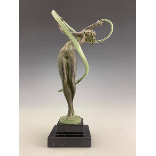 537 - Pierre le Faguays for Le Verrier, Troubillon, an Art Deco patinated art metal figure, circa 1930, mo... 