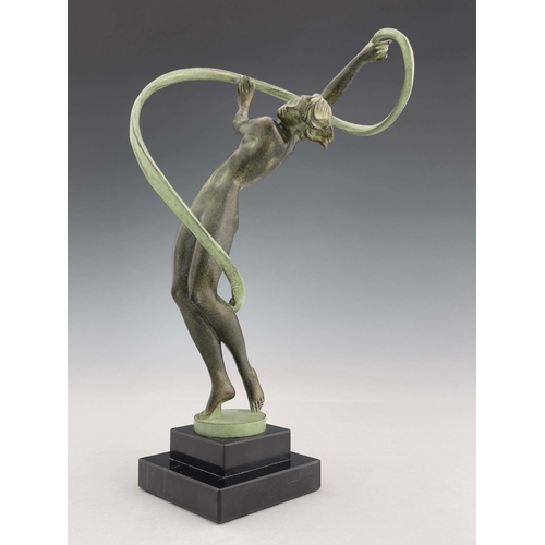 537 - Pierre le Faguays for Le Verrier, Troubillon, an Art Deco patinated art metal figure, circa 1930, mo... 