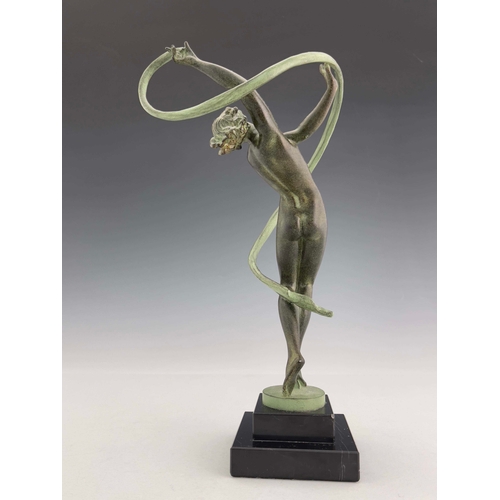 537 - Pierre le Faguays for Le Verrier, Troubillon, an Art Deco patinated art metal figure, circa 1930, mo... 