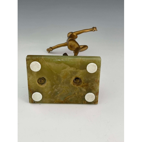 559 - Josef Lorenzl, an Art Deco gilt art metal figural table lighter, circa 1925, modelled as a dancing w... 