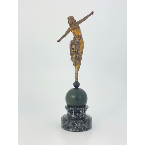 564 - Paul Philippe, Russian Dancer, a Art Deco cold painted bronze figure, circa 1925, modelled standing ... 