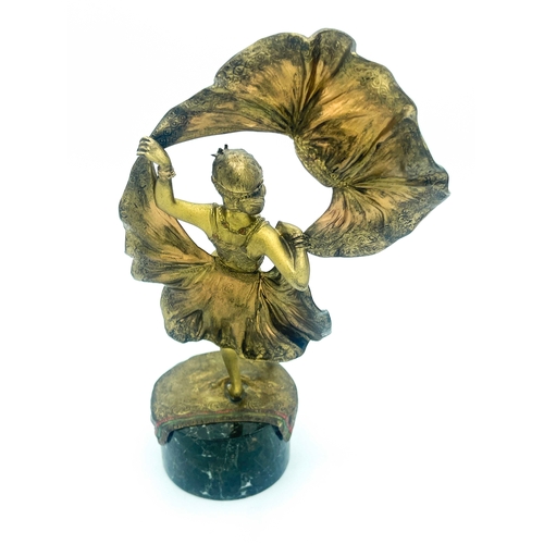 569 - Franz Bergmann, a cold painted and gilt bronze novelty figure, circa 1910, modelled as a dancer, the... 