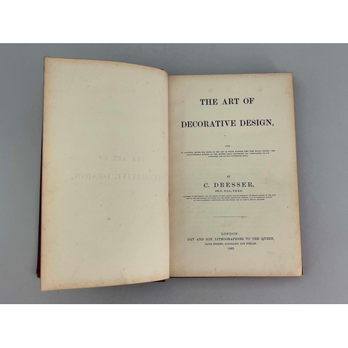 595 - Dresser, Christopher, The Art of Decorative Design, 1862, Day & Sons, London, tooled gilt red cloth ... 