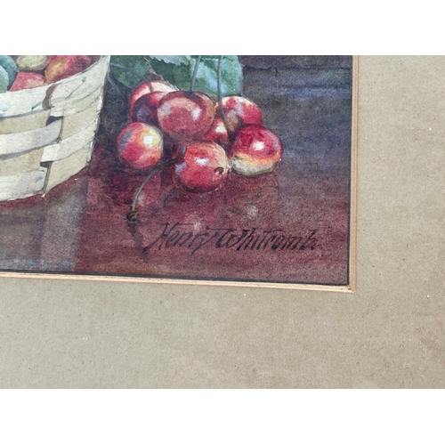 634 - Henry Whitcomb (British, 1878-?), July Fruit, signed l.r., titled and inscribed verso, watercolour, ... 