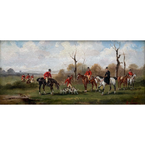 664 - Rudolf Stone (British, 19th Century), The Meet; The Kill, a pair, both signed l.r., oil on panel, 14... 