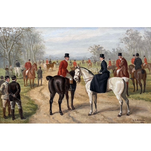 682 - Edward Benjamin Herberte (British, act.1857-1893), The Meet, signed and dated 1889 l.r., oil on canv... 