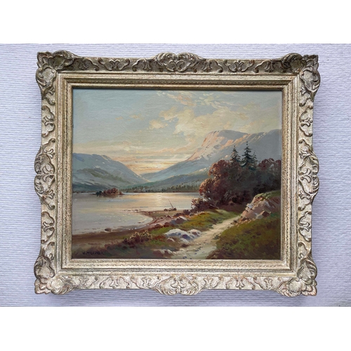 683 - William York McGregor (British, 1855-1923), Loch Kinnaird, signed l.l., titled on label verso, oil o... 