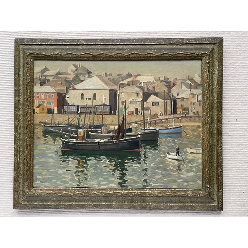 706 - Frank Jameson (British, 1899-1968), The Harbour, St. Ives, signed l.r., titled on label verso, oil o... 