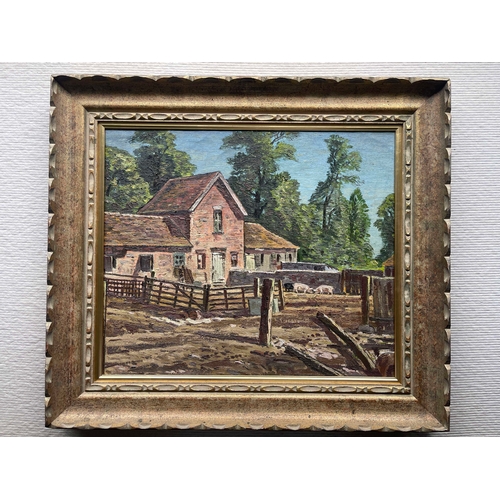 721 - William Warden RBA (British, 1908-1982), Leasham Farm, signed l.c., oil on canvas, 51 by 61cm, frame... 