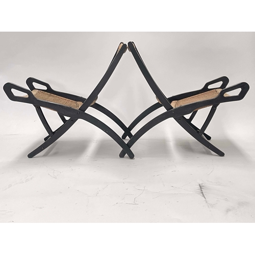 760 - Gio Ponti (Italian, 1891-1979) for Fratelli Reguitti, a pair of Ninfea folding chairs, designed 1958... 