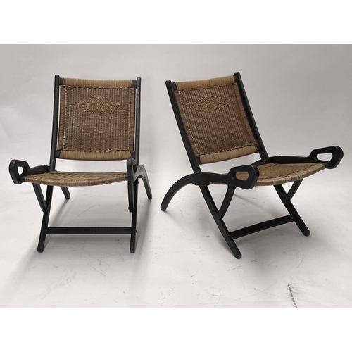 760 - Gio Ponti (Italian, 1891-1979) for Fratelli Reguitti, a pair of Ninfea folding chairs, designed 1958... 