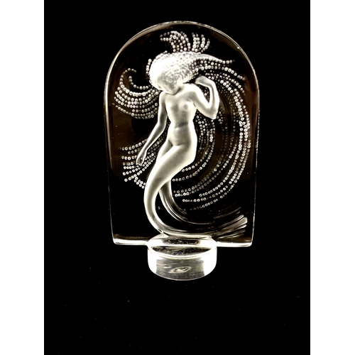 806 - Lalique, a Naiade glass seal, model 221, designed circa 1930, frosted and polished, incised mark Lal... 