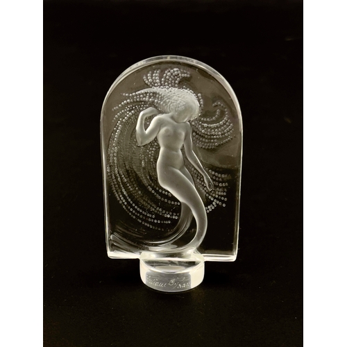 806 - Lalique, a Naiade glass seal, model 221, designed circa 1930, frosted and polished, incised mark Lal... 