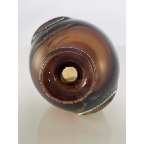 815 - Michael Harris for Mdina, a studio glass Pulled Ear vase, circa 1970s, ovoid shouldered form with op... 