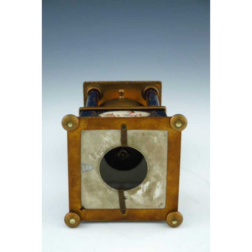 823 - A late 19th Century Vienna clock, of architectural form incorporating a cupola, columns and plinth, ... 