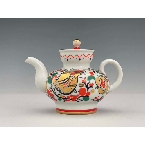 868 - Larisa Grigorieva for Lomonosov, a Soviet Russian Roosters teapot, circa 1960s, Lomonosov Imperial P... 