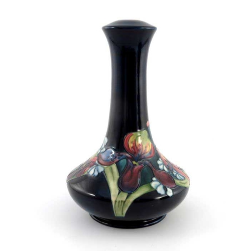 870 - Walter Moorcroft, an Orchid lamp base, circa 1960, shouldered baluster form, impressed marks and und... 