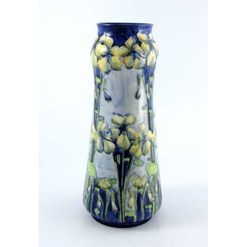 872 - William Moorcroft for James MacIntyre, a Florian Ware Violet vase, circa 1902, waisted gourd form, p... 