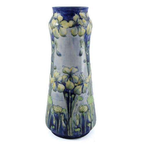 872 - William Moorcroft for James MacIntyre, a Florian Ware Violet vase, circa 1902, waisted gourd form, p... 