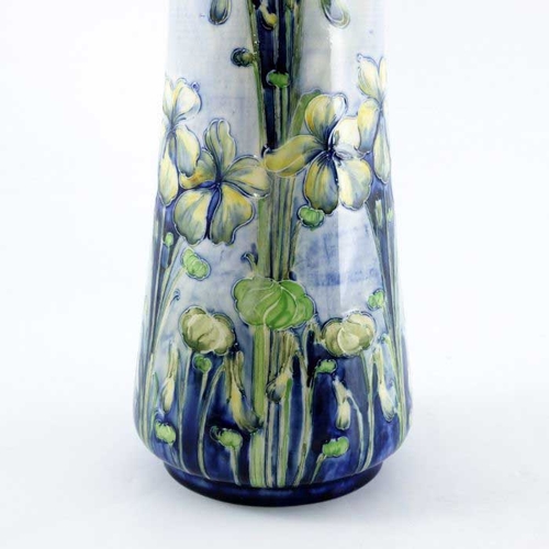 872 - William Moorcroft for James MacIntyre, a Florian Ware Violet vase, circa 1902, waisted gourd form, p... 