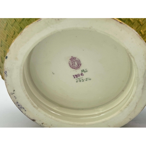 940 - J W Sedgley for Royal Worcester, a marine painted potpourri vase and cover, 1908, shouldered ovoid f... 