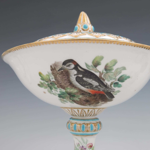 957 - A Worcester Royal Porcelain part dessert service, circa 1860s, painted with various birds in the sty... 