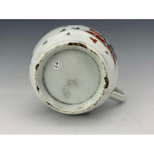 989 - A Worcester polychrome mug, circa 1770, baluster form, in the Two Quail pattern, after the Kakiemon ... 