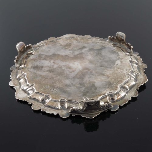 198 - An early Victorian silver salver, William Brown and William Nathaniel Somersall, London 1839, cast f... 