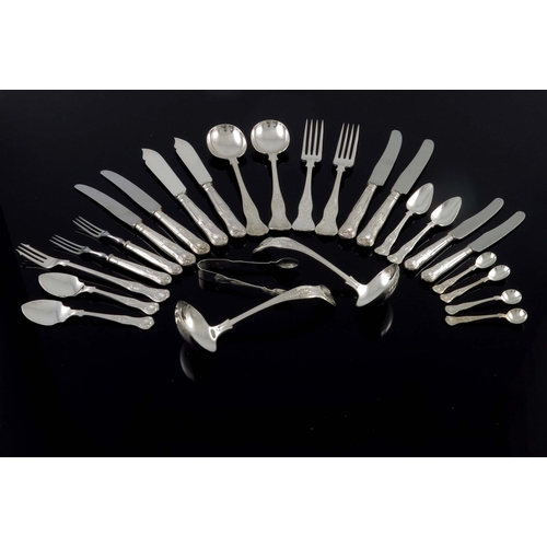 221 - An extensive Elizabeth II silver canteen of cutlery and flatware, Edward Viner, Sheffield 1956, King... 