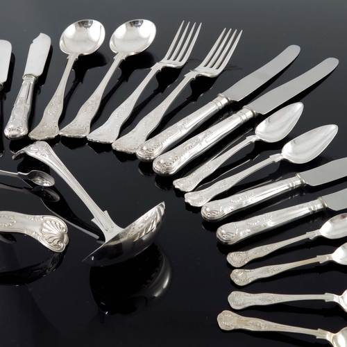 221 - An extensive Elizabeth II silver canteen of cutlery and flatware, Edward Viner, Sheffield 1956, King... 