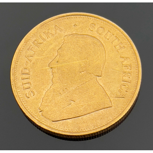 South Africa Ct Gold Krugerrand Obv Paul Kruger Bust Left Rev Springbok G