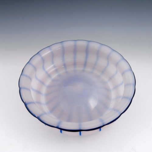 797 - Michael Powolny for Loetz, a Secessionist glass bowl, circa 1915, squat double ogee form with everte... 