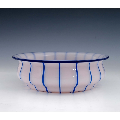 797 - Michael Powolny for Loetz, a Secessionist glass bowl, circa 1915, squat double ogee form with everte... 