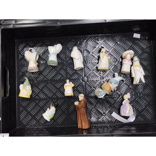 4 - Thirteen Royal Worcester candle snuffers, to include Mr Caudle, Mrs Caudle, Japanese Girl, Old Woman... 