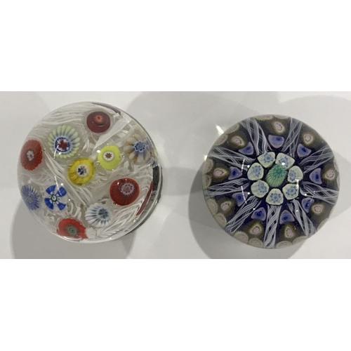 166 - Strathearn, doorknob and paperweight, millefiori and twists, one with original label, paperweight, 6... 