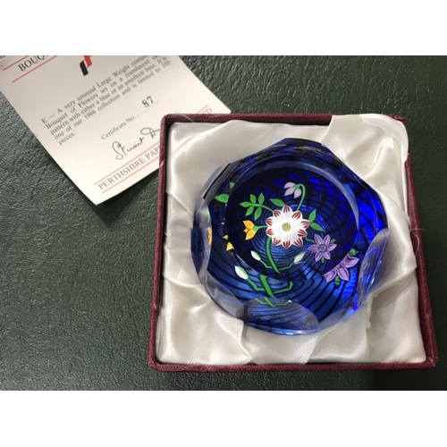 193 - A Perthshire Limited Edition bouquet swirl, facet cut and  lamp work paperweight, circa 1988,  with ... 