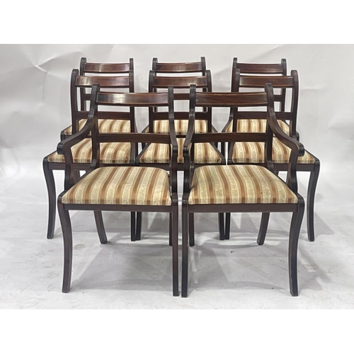 850 - A set of eight Regency style dining chairs (6+2)