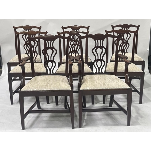 851 - A set of eight mahogany Chippendale style dining chairs (6+2)