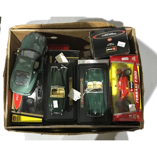 3 - 10 model car boxed and unboxed kits, to include Burago 1:18 and 1:24, Majorett etc